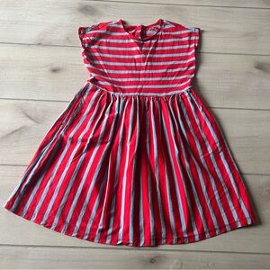 NWOT Primary Red & Light Blue Striped Girls' Pocket Cotton Dress